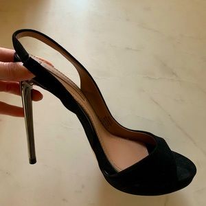 Black BCBG Peep Toe Pumps
